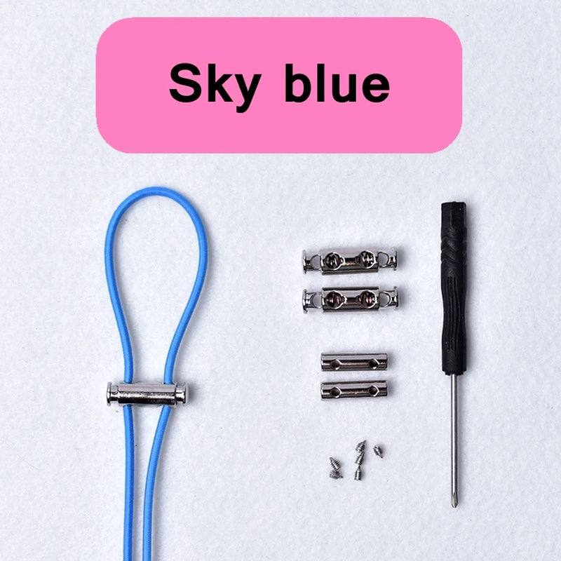 Revolutionary No-Tie Elastic Buckle Shoelaces with Metal Lock for Effortless Style – Perfect for Kids and Adults on the Go!