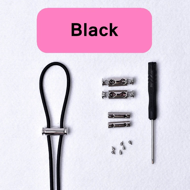 Revolutionary No-Tie Elastic Buckle Shoelaces with Metal Lock for Effortless Style – Perfect for Kids and Adults on the Go!
