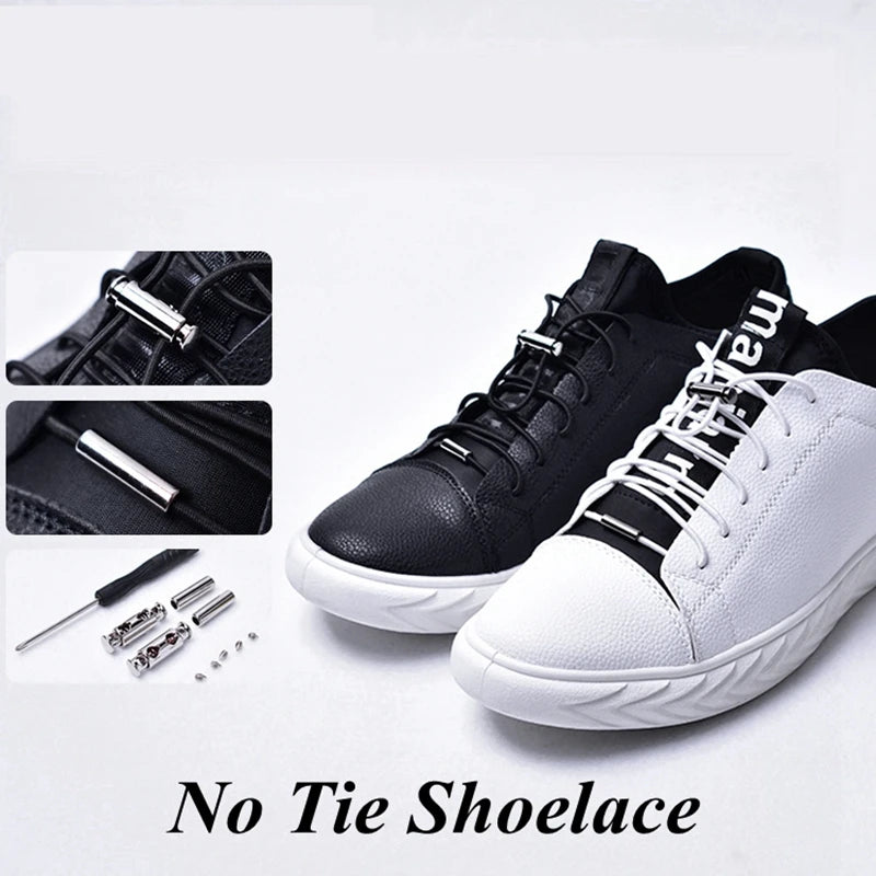 Revolutionary No-Tie Elastic Buckle Shoelaces with Metal Lock for Effortless Style – Perfect for Kids and Adults on the Go!